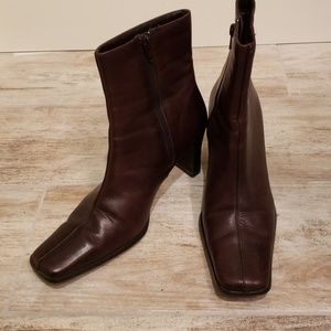 Diba Leather Ankle Boot Merlot 8.5
